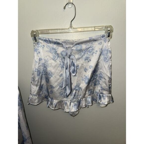Beach Riot Womens Aurora & Luna Pj Set Baby Blue Floral Jammies Shorts Small - Picture 5 of 7